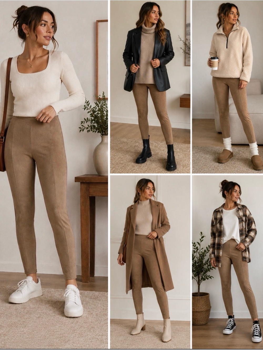 BlankNYC Faux Suede Leggings Tan Size 26 High Rise Skinny Pull On NWT